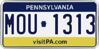 PA license plate MOU1313