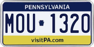 PA license plate MOU1320