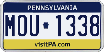 PA license plate MOU1338