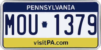 PA license plate MOU1379