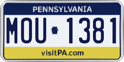 PA license plate MOU1381