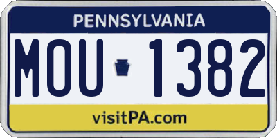 PA license plate MOU1382