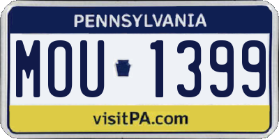 PA license plate MOU1399