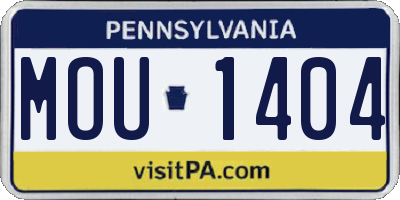 PA license plate MOU1404