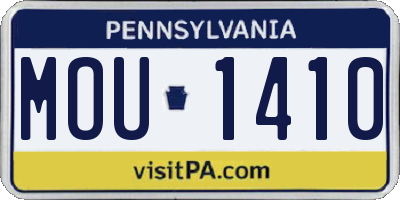 PA license plate MOU1410