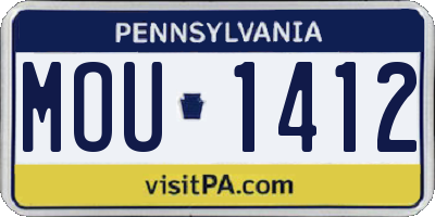 PA license plate MOU1412