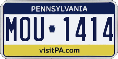 PA license plate MOU1414