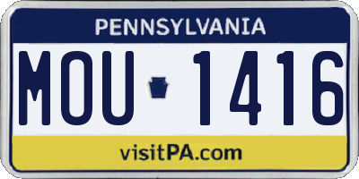 PA license plate MOU1416
