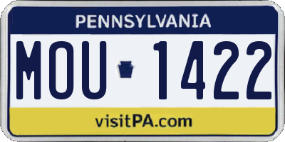 PA license plate MOU1422