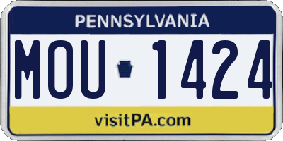PA license plate MOU1424
