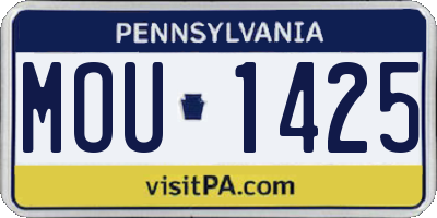 PA license plate MOU1425
