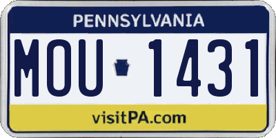 PA license plate MOU1431