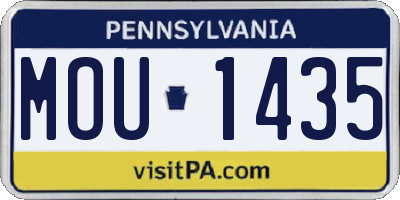 PA license plate MOU1435