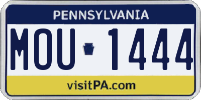 PA license plate MOU1444