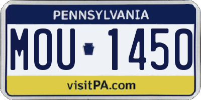 PA license plate MOU1450
