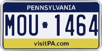 PA license plate MOU1464