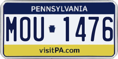 PA license plate MOU1476