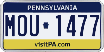 PA license plate MOU1477