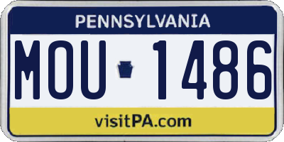 PA license plate MOU1486