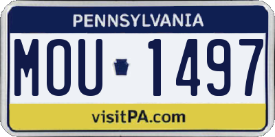 PA license plate MOU1497