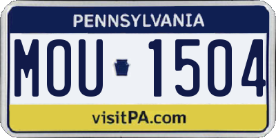PA license plate MOU1504