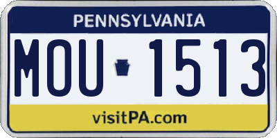 PA license plate MOU1513