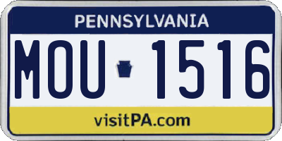 PA license plate MOU1516