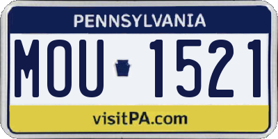 PA license plate MOU1521