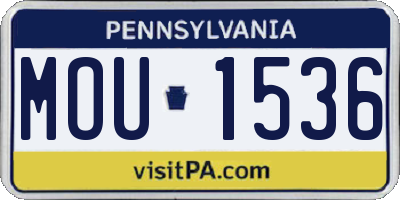 PA license plate MOU1536