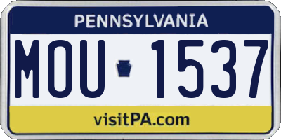 PA license plate MOU1537