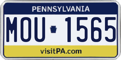 PA license plate MOU1565