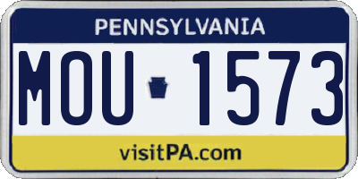 PA license plate MOU1573