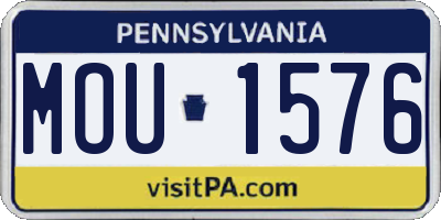 PA license plate MOU1576