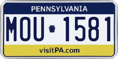 PA license plate MOU1581