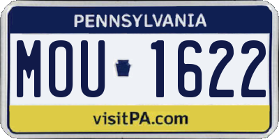 PA license plate MOU1622