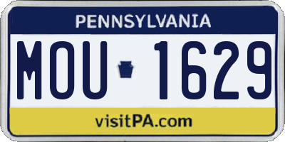 PA license plate MOU1629