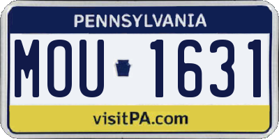 PA license plate MOU1631