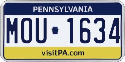 PA license plate MOU1634
