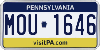 PA license plate MOU1646