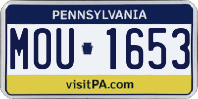 PA license plate MOU1653