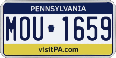 PA license plate MOU1659
