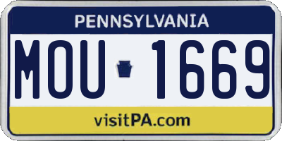 PA license plate MOU1669