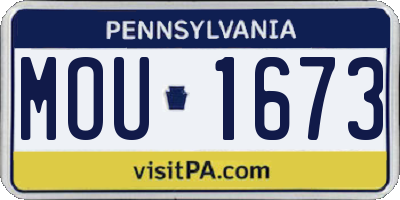 PA license plate MOU1673