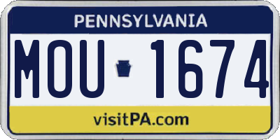 PA license plate MOU1674