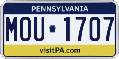 PA license plate MOU1707
