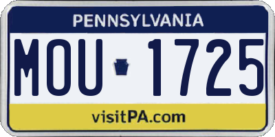 PA license plate MOU1725