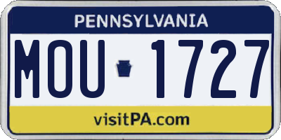 PA license plate MOU1727