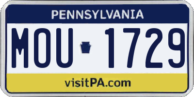 PA license plate MOU1729