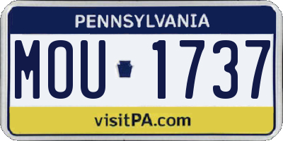 PA license plate MOU1737