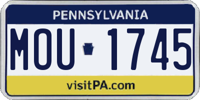 PA license plate MOU1745
